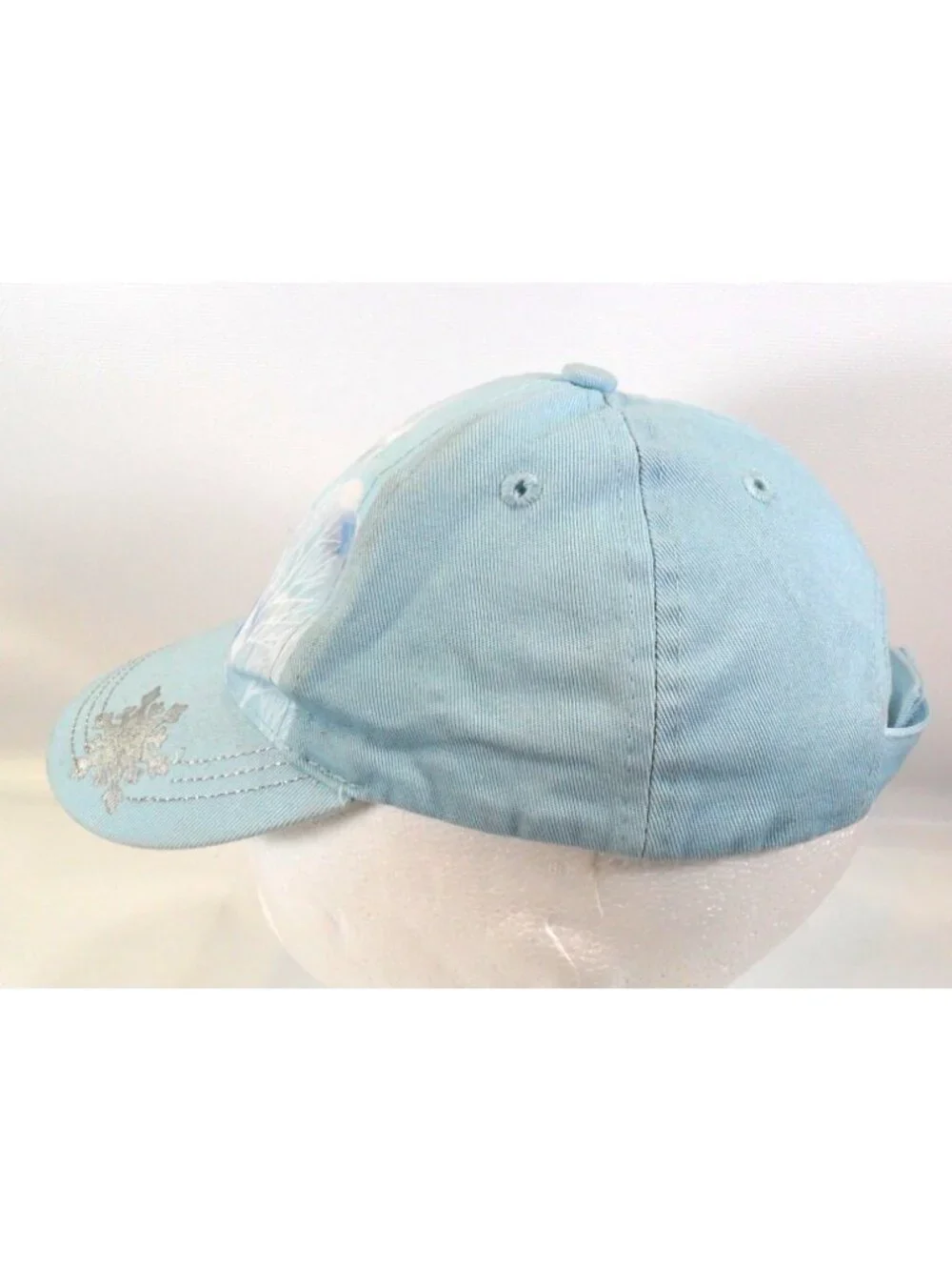 Walt Disney Frozen Baseball Cap Silver Blue Metallic Hat Child Youth‎ One Size